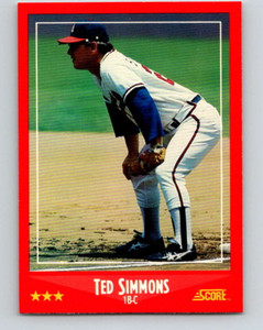1988 Score #285 Ted Simmons VG Atlanta Braves 