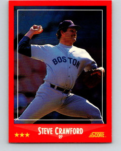 1988 Score #289 Steve Crawford VG Boston Red Sox 