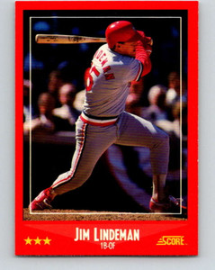 1988 Score #302 Jim Lindeman VG St. Louis Cardinals 