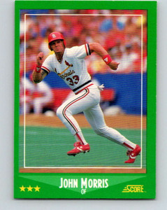 1988 Score #346 John Morris VG St. Louis Cardinals 