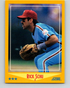 1988 Score #448 Rick Schu VG Philadelphia Phillies 
