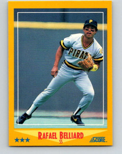 1988 Score #453 Rafael Belliard VG Pittsburgh Pirates 