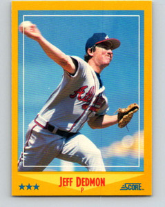 1988 Score #498 Jeff Dedmon VG Atlanta Braves 