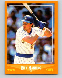 1988 Score #593 Rick Manning VG Milwaukee Brewers 