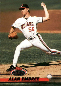 1993 Stadium Club #379 Alan Embree VG Cleveland Indians 