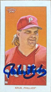 John Kruk Autographed 2021 Topps 206 #NNO Philadelphia Phillies Card