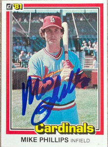 Mike Phillips Autographed 1981 Donruss #188 St. Louis Cardinals Card