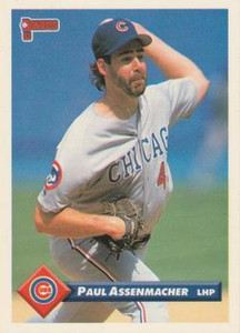 1993 Donruss #54 Paul Assenmacher VG Chicago Cubs 