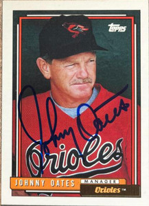 Johnny Oates Autographed 1992 Topps #579