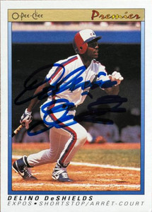 Delino DeShields Autographed 1991 O-Pee-Chee Premier #34