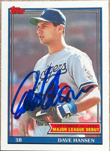 Dave Hansen Autographed 1991 Topps Major League Debut 1990 #63