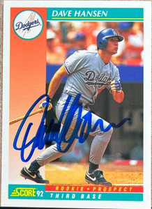 Dave Hansen Autographed 1992 Score #754
