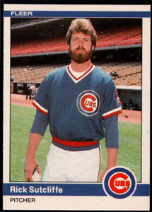SOLD 138939 1984 Fleer Update #114 Rick Sutcliffe NM Chicago Cubs 