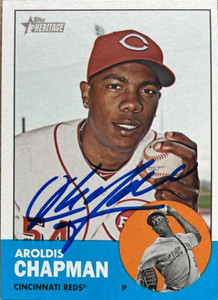 Aroldis Chapman Autographed 2012 Topps Heritage #225