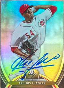Aroldis Chapman Autographed 2013 Bowman Platinum #67