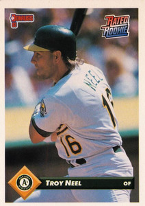 1993 Donruss #308 Troy Neel VG Oakland Athletics 