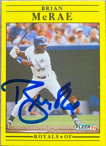 Brian McRae Autographed 1991 Fleer #563