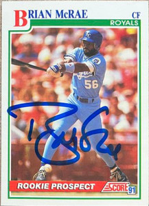 Brian McRae Autographed 1991 Score #331