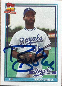 Brian McRae Autographed 1991 Topps #222