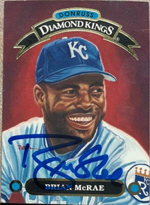 Brian McRae Autographed 1992 Donruss Diamond Kings #DK-16 Kansas City Royals Card