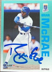 SOLD 139346 Brian McRae Autographed 1992 Fleer #163