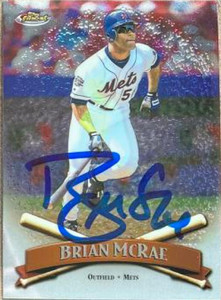 Brian McRae Autographed 1998 Topps Finest No - Protectors #12
