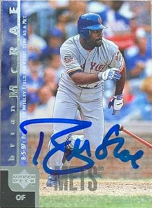 Brian McRae Autographed 1998 Upper Deck #442 New York Mets Card
