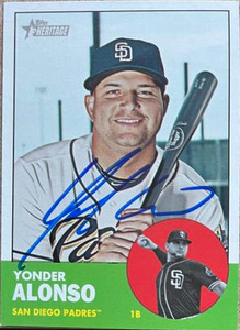 Yonder Alonso Autographed 2012 Topps Heritage #37