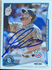 Yonder Alonso Autographed 2014 Topps Opening Day #61