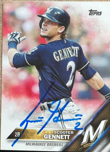 Scooter Gennett Autographed 2016 Topps #225 Scooter Gennett Autographed 2016 Topps #225