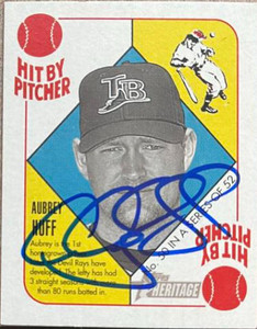 Aubrey Huff Autographed 2005 Bowman Heritage - 51 Topps Heritage Blue Backs #50