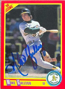 Mike Gallego Autographed 1990 Score #323