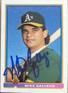Mike Gallego Autographed 1991 Bowman #219