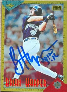 Brian Harper Autographed 1994 Score Rookie & Traded Gold Rush #RT32