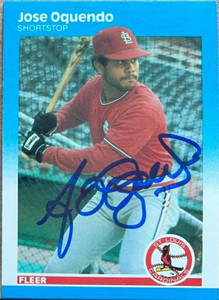 Jose Oquendo Autographed 1987 Fleer #305