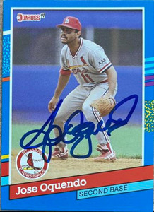 Jose Oquendo Autographed 1991 Donruss #281