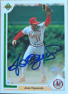 Jose Oquendo Autographed 1991 Upper Deck #193
