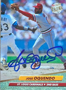 Jose Oquendo Autographed 1992 Fleer Ultra #267