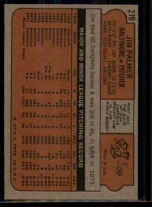 SOLD 89884 1972 Topps #270 Jim Palmer VG Baltimore Orioles 