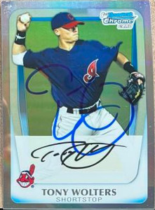 Tony Wolters Autographed 2011 Bowman - Chrome Prospects Refractors #BCP98 SN/799 Tony Wolters Autographed 2011 Bowman - Chrome Prospects Refractors #BCP98 SN/799