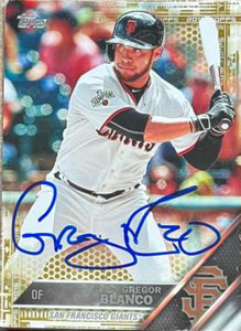 Gregor Blanco Autographed 2016 Topps Gold #177 SN/2016