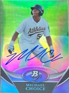 Michael Choice Autographed 2011 Bowman Platinum - Prospects #BPP43  Michael Choice Autographed 2011 Bowman Platinum - Prospects #BPP43