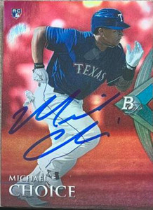 Michael Choice Autographed 2014 Bowman Platinum Ruby #91