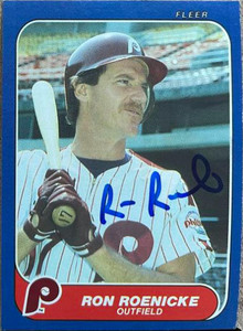 Ron Roenicke Autographed 1986 Fleer Update #U-99 Philadelphia Phillies Card