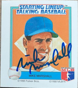 Mike Marshall Autographed 1988 Parker Bros. Starting Lineup Talking Baseball Los Angeles Dodgers #21 Mike Marshall Autographed 1988 Parker Bros. Starting Lineup Talking Baseball Los Angeles Dodgers #21