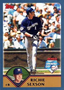 2003 Topps Opening Day #16 Richie Sexson NM/MT  Milwaukee Brewers 