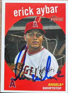 Erick Aybar Autographed 2008 Topps Heritage #679