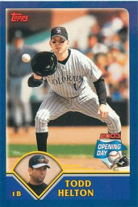 2003 Topps Opening Day Mini Stickers #NNO Todd Helton NM/MT Colorado Rockies 