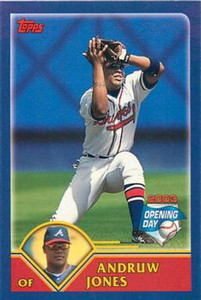 2003 Topps Opening Day Mini Stickers #NNO Andruw Jones NM/MT Atlanta Braves 