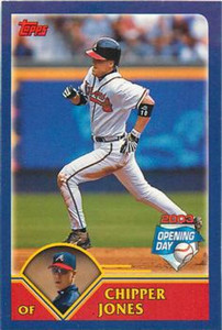 2003 Topps Opening Day Mini Stickers #NNO Chipper Jones NM/MT Atlanta Braves 